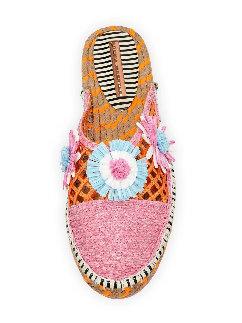 Sophia Webster Tansy Raffia Espadrille Slides Size 36